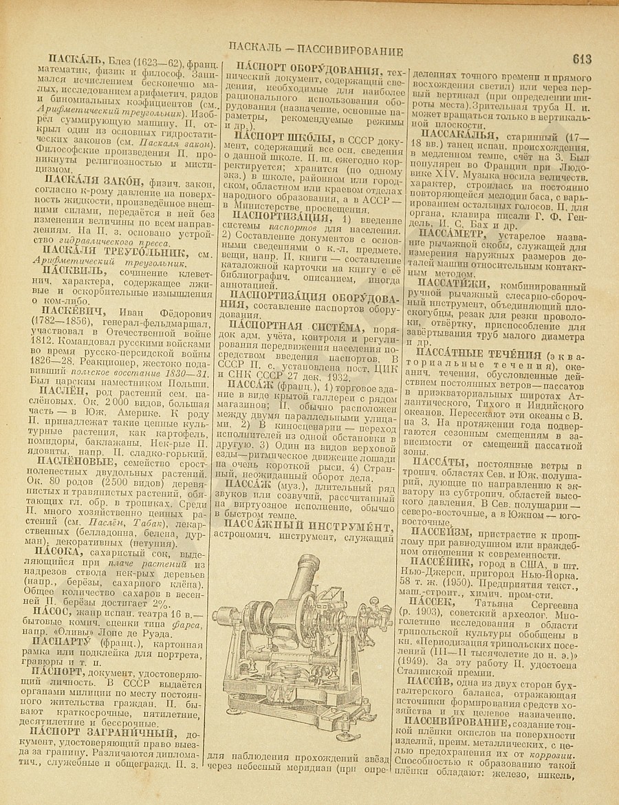 Энциклопедический словарь 1953. Стр. 613 - Паскаль - Пассивирование