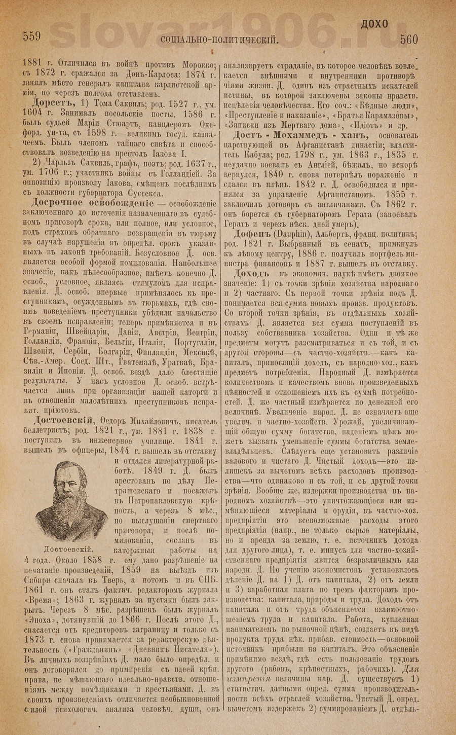 Словарь исторический и социально-политический - Дорсет
 - Доход