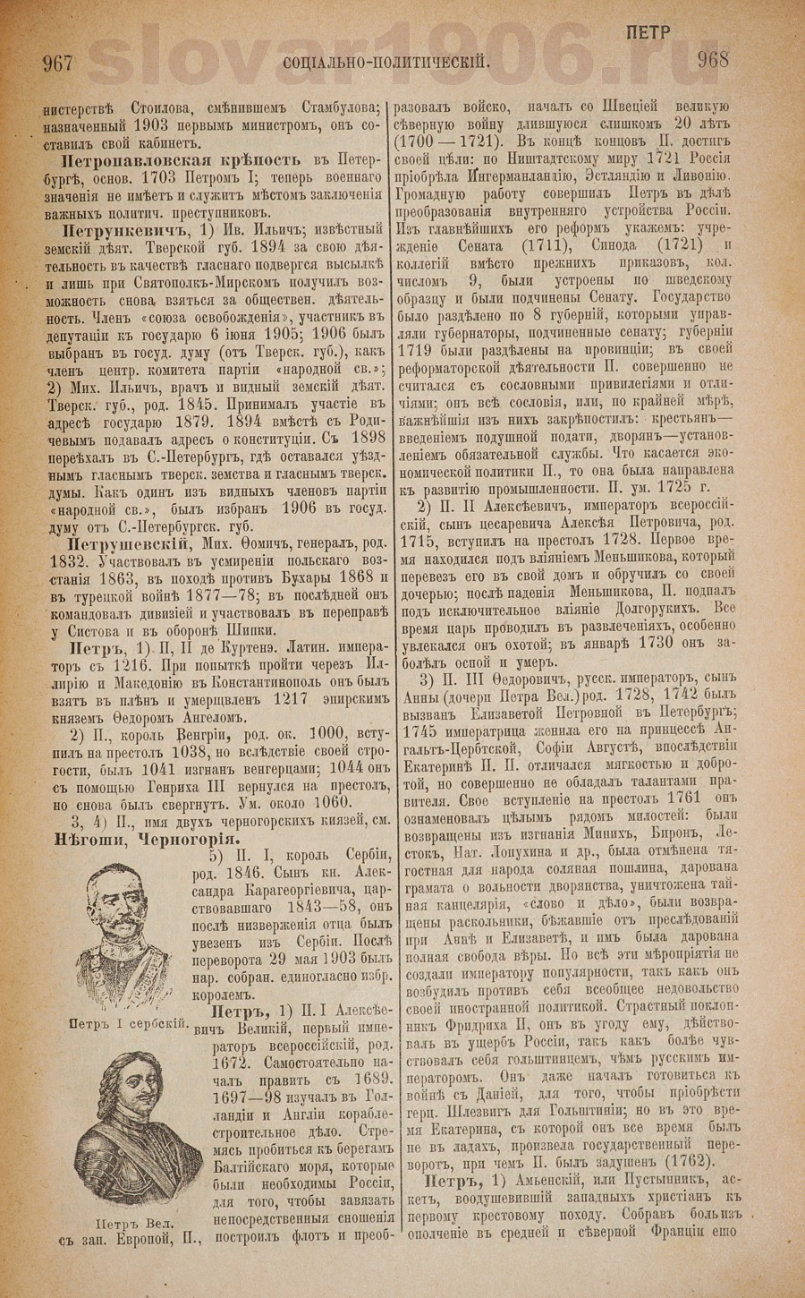 Словарь исторический и социально-политический - Петропавловская крепость
 - Петр